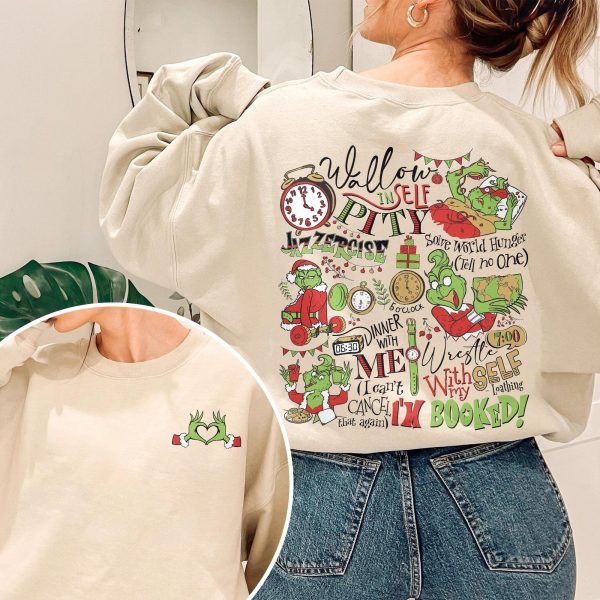 Christmas Grinch My Day I Am Booked Sweatshirts, Hoodies, And T-Shirts