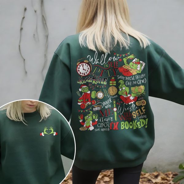 Christmas Grinch My Day I Am Booked Sweatshirts, Hoodies, And T-Shirts