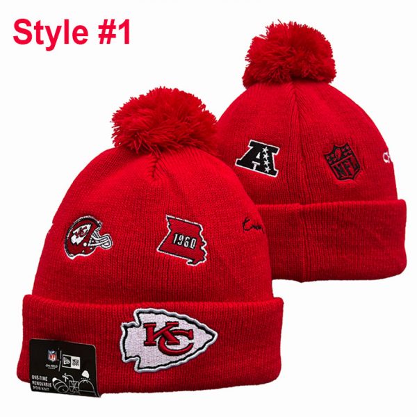 NFL Kansas City Chiefs Football Knit Beanie, Football Knit Hat