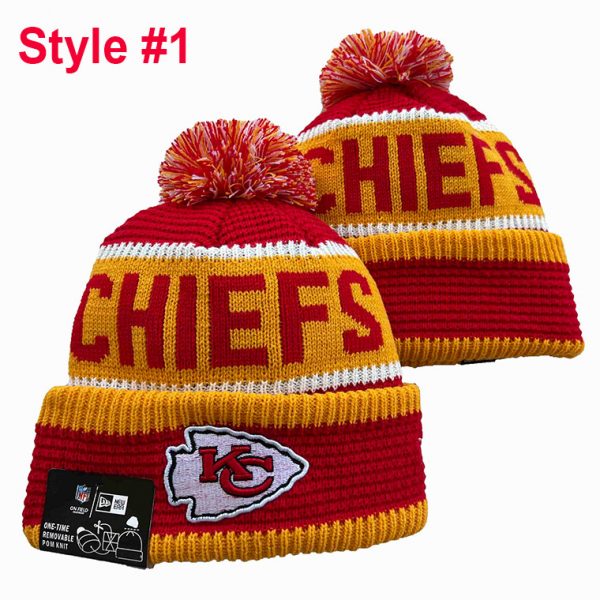 NFL Kansas City Chiefs Football Knit Beanie, Football Knit Hat