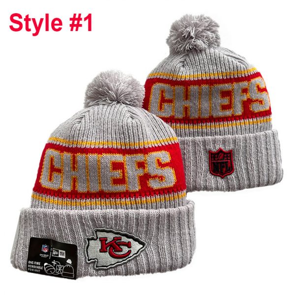 NFL Kansas City Chiefs Football Knit Beanie, Football Knit Hat