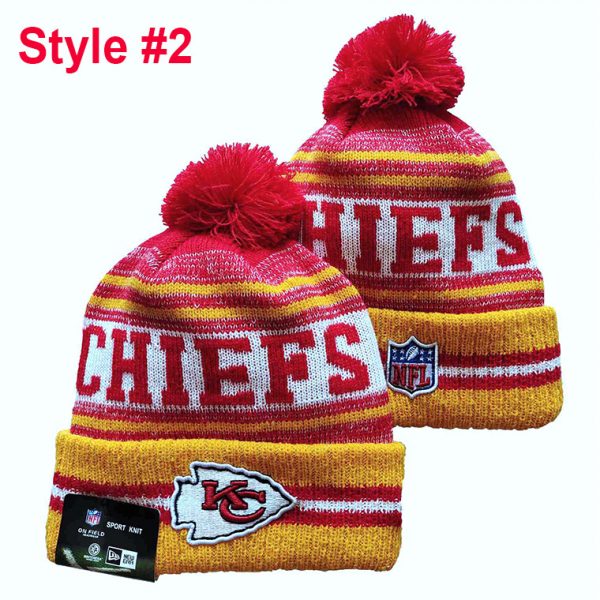 NFL Kansas City Chiefs Football Knit Beanie, Football Knit Hat