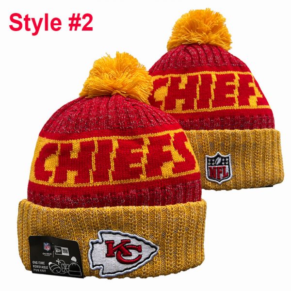 NFL Kansas City Chiefs Football Knit Beanie, Football Knit Hat