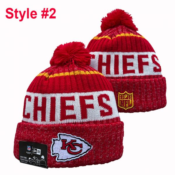 NFL Kansas City Chiefs Football Knit Beanie, Football Knit Hat