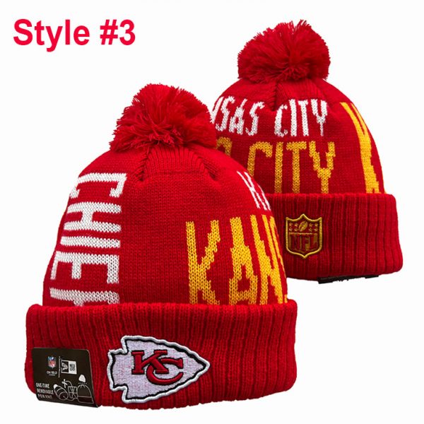 NFL Kansas City Chiefs Football Knit Beanie, Football Knit Hat