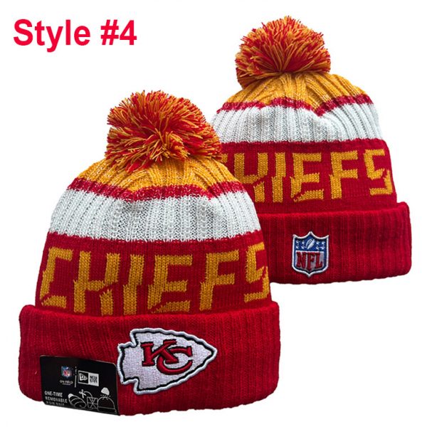 NFL Kansas City Chiefs Football Knit Beanie, Football Knit Hat