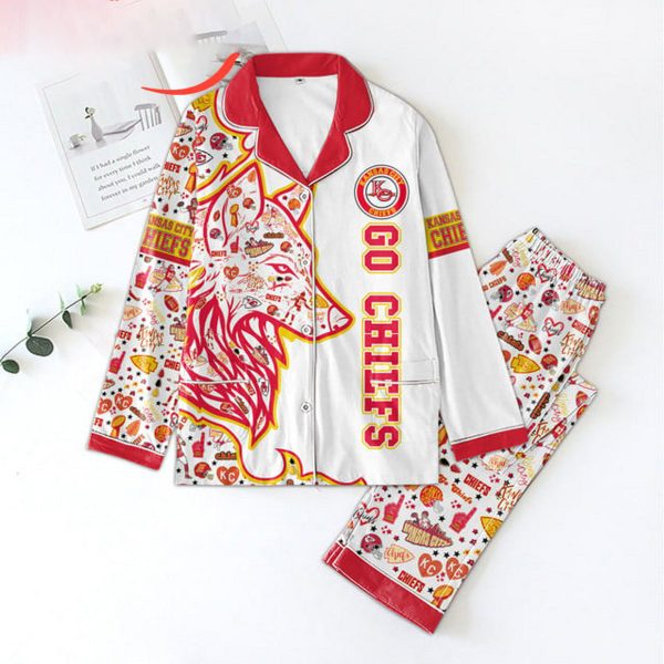 Kansas City Chiefs Go Chiefs Fan Satin Pajamas