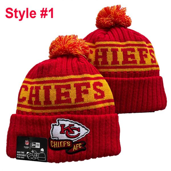 NFL Kansas City Chiefs Football Knit Beanie, Football Knit Hat